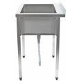 Commercial Pot Wash Sink Stainless steel 1 bowl Splashback 1200x700x900mm Square legs - CEPSA12070