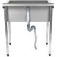 Commercial Pot Wash Sink Stainless steel 1 bowl Splashback 1200x700x900mm Square legs - CEPSA12070