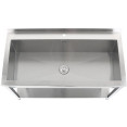 Commercial Pot Wash Sink Stainless steel 1 bowl Splashback Bottom shelf 1400x600x900mm Square legs - CEPSA14060U