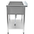 Commercial Pot Wash Sink Stainless steel 1 bowl Splashback Bottom shelf 1400x600x900mm Square legs - CEPSA14060U