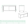 B GRADE Commercial Worktop Floor Cupboard Sliding doors Stainless steel Width 1800mm Depth 700mm - THASR187 B GRADE