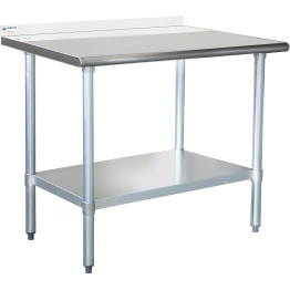 Commercial Work table Stainless steel Rear upstand Bottom shelf 750x600x900mm - CEWTG600X75050R Commercial Work table Stainless steel Rear upstand Bottom shelf 750x600x900mm - CEWTG600X75050R