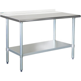 Commercial Work table Stainless steel Rear upstand Bottom shelf 1000x600x900mm - CEWTG600X100050R