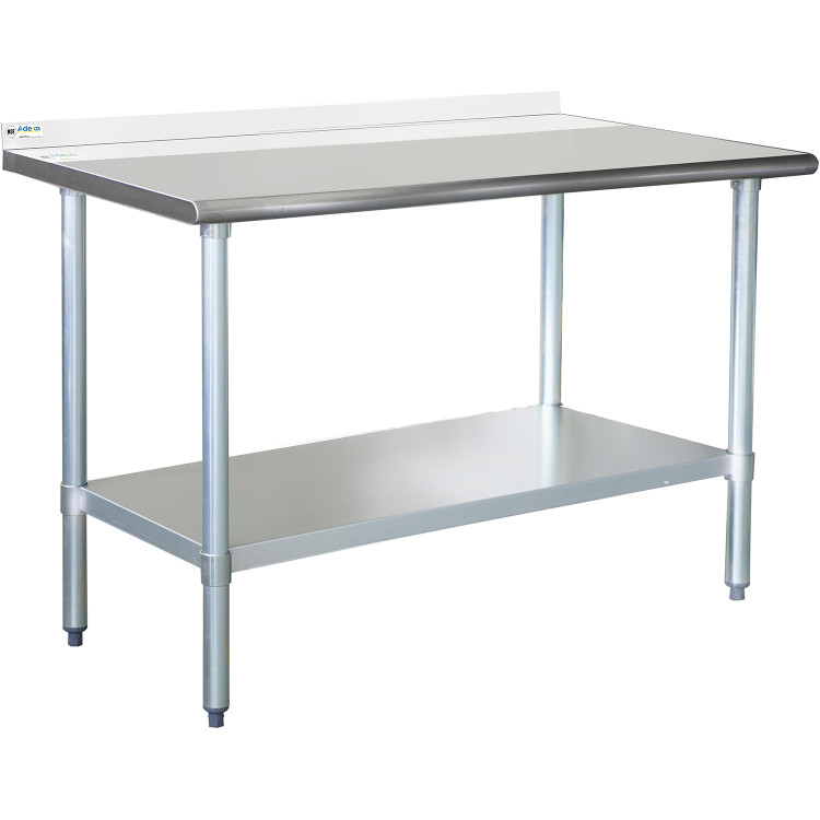 Commercial Work table Stainless steel Rear upstand Bottom shelf 1000x600x900mm - CEWTG600X100050R