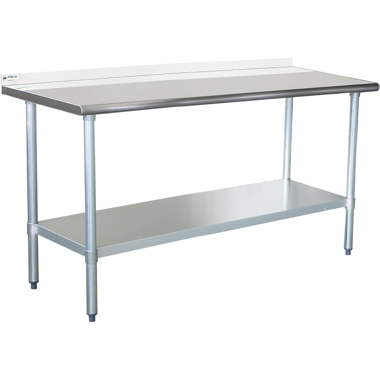 Commercial Work table Stainless steel Rear upstand Bottom shelf 1200x600x900mm - CEWTG600X120050R
