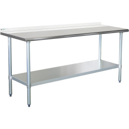 Commercial Work table Stainless steel Rear upstand Bottom shelf 1800x600x900mm - CEWTG600X180050R