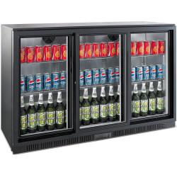 Back bar cooler 3 sliding doors 300 litres Black - CEBC03PS