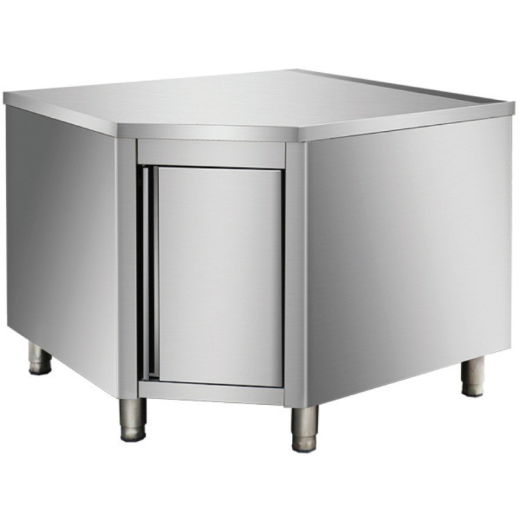 Commercial Worktop Floor Cupboard Corner unit Hinged door Stainless steel Sides 600mm - CETHESR106