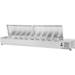 Refrigerated Servery Prep Top 2000mm 9xGN1/3 Depth 380mm Stainless steel lid - CETHVD2000/380