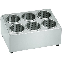 Commercial Cutlery Basket Holder 6 hole Stainless steel - CEKFB06B