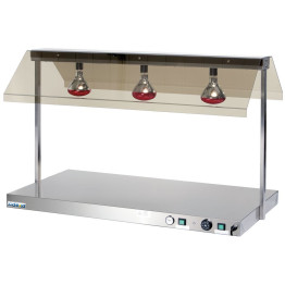 Buffet food warmer with gantry Stainless steel 3 infrared lamps Sneeze guards 3xGN1/1 - CEWM3F
