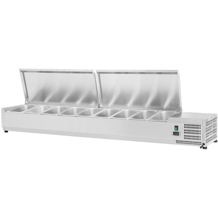 Refrigerated Servery Prep Top 1800mm 8xGN1/4 Depth 330mm Stainless steel lid - CEEA18