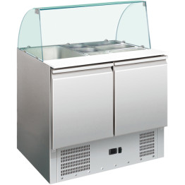 Saladette Glass top 900x700x1350mm 2 doors - CES900CG