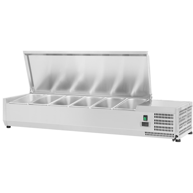 Refrigerated Servery Prep Top 1400mm 6xGN1/4 Depth 330mm Stainless steel lid - CEEA14 Refrigerated Servery Prep Top 1400mm 6xGN1/4 Depth 330mm Stainless steel lid - CEEA14