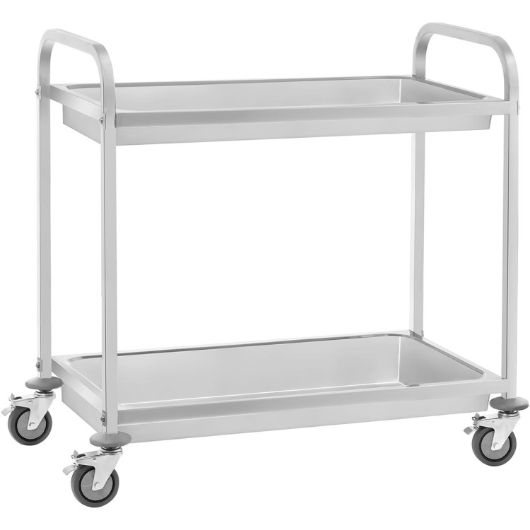 Deep Tray Serving/Service/Clearing Trolley Stainless steel 2 tier 810x460x850mm - CERDT2B