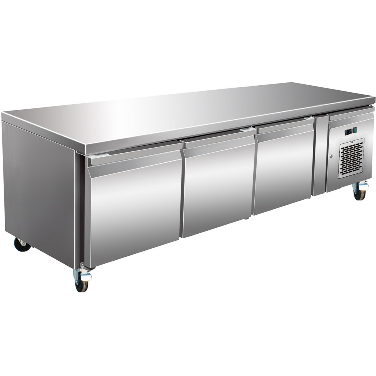 Professional Low Refrigerated Counter / Chef Base 3 doors 1795x700x650mm - CEBASE31