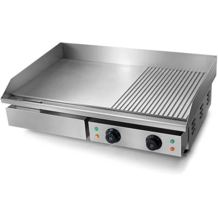 Professional Griddle Electric 728x400mm 4.4kW 2 zones Smooth/Ribbed - CEEGDMX2