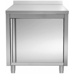 Commercial Worktop Floor Cupboard Hinged door Stainless steel 600x700x850mm Upstand - CEVTC67SLB
