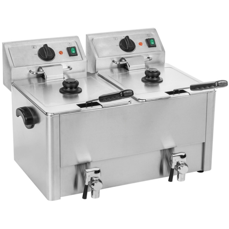Commercial Deep fat Fryer 8+8 litres 6.5kW Countertop - CEHDF88