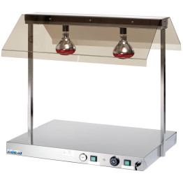 Buffet food warmer with gantry Stainless steel 2 infrared lamps Sneeze guards 2xGN1/1 - CEWM2F