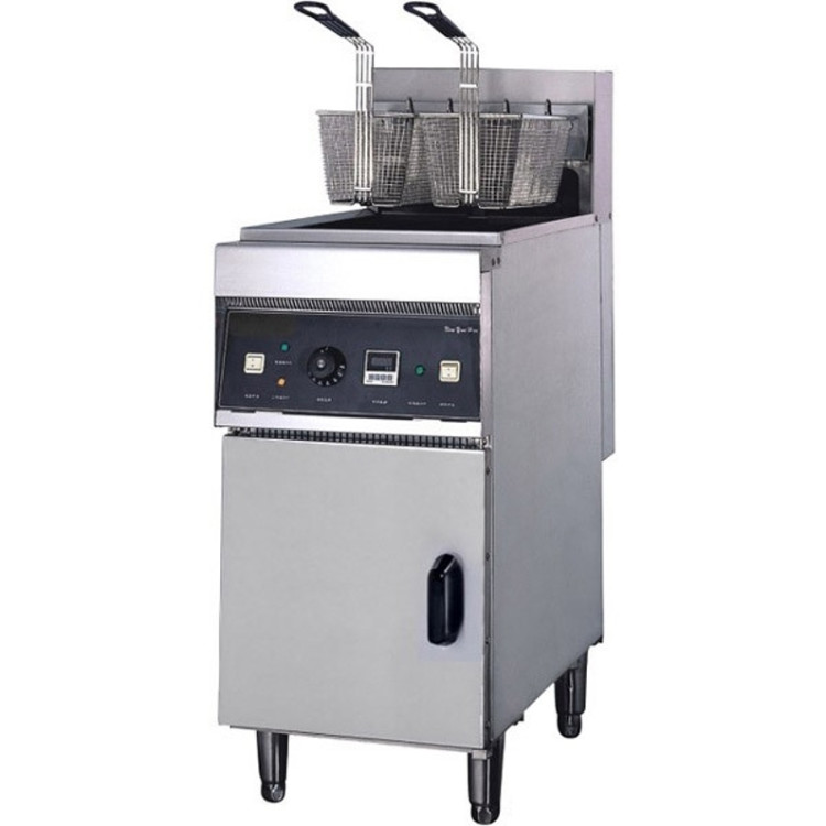 Twin Basket Professional Free standing Electric Fryer Single tank 18kW 28 litres - CEDF28L