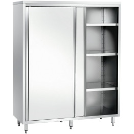Upright Pan cupboard Stainless steel Sliding doors 3 shelves 1200x500x1800mm - CEGSK12518SM