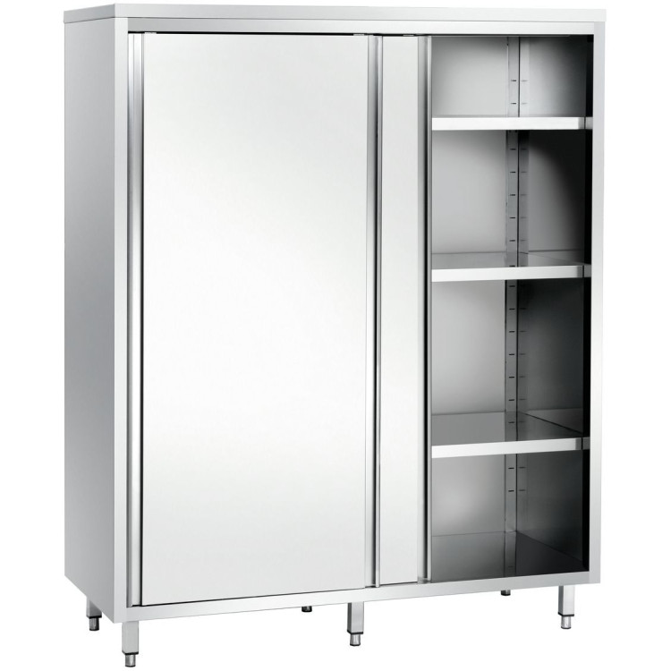 Upright Pan cupboard Stainless steel Sliding doors 3 shelves 1200x600x1800mm - CEGSK12618SM