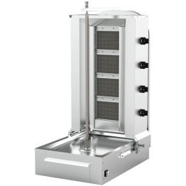 Commercial Gyros/Kebab grill Gas Bottom motor Capacity 60kg 4 burners 12kW - CEDN151