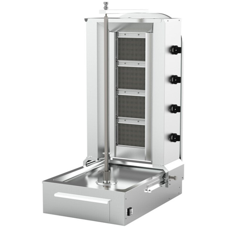 Commercial Gyros/Kebab grill Gas Bottom motor Capacity 60kg 4 burners 12kW - CEDN151