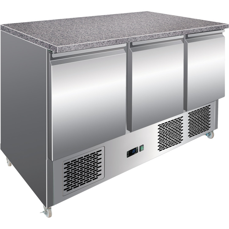 Refrigerated Prep Counter Marble top 3 doors - CEMTS93