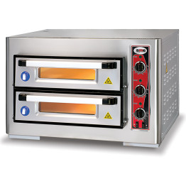 Electric Pizza Oven 2 chambers 500x500mm Capacity  4+4 pizzas at 10" 3 thermostats 230V/1 phase - CEPF5050DE3
