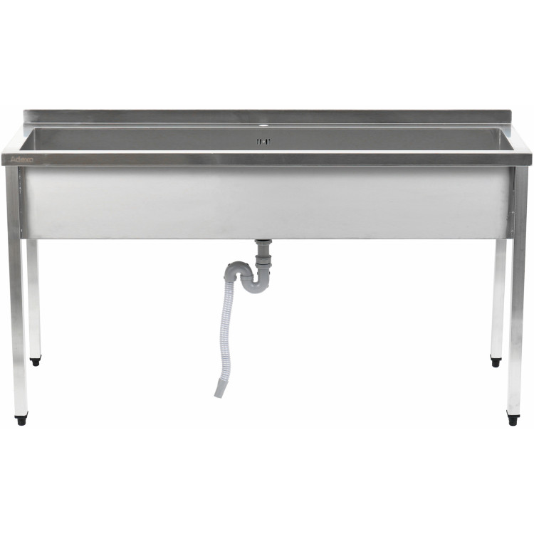Commercial Pot Wash Sink Stainless steel 1 bowl Splashback 1800x600x900mm Square legs - CEPSA18060