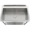 Commercial Pot Wash Sink Stainless steel 1 bowl Splashback Bottom shelf 1200x700x900mm Square legs - CEPSA12070U
