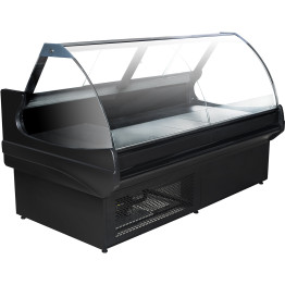 Serve over Deli counter Curved glass front Width 1350mm - CEKSCP1311RCA