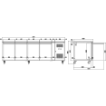 Professional Refrigerated Counter 4 doors Depth 600mm - CETHSNACK4100TN
