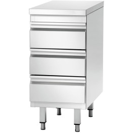 Commercial drawer cabinet Stainless steel 3 drawers Width 500mm Depth 700mm - CETHSS3R57