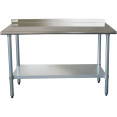 Commercial Work table Stainless steel Rear upstand Bottom shelf 1200x600x900mm - CEWTG600X120050R