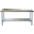 Commercial Work table Stainless steel Rear upstand Bottom shelf 1800x600x900mm - CEWTG600X180050R