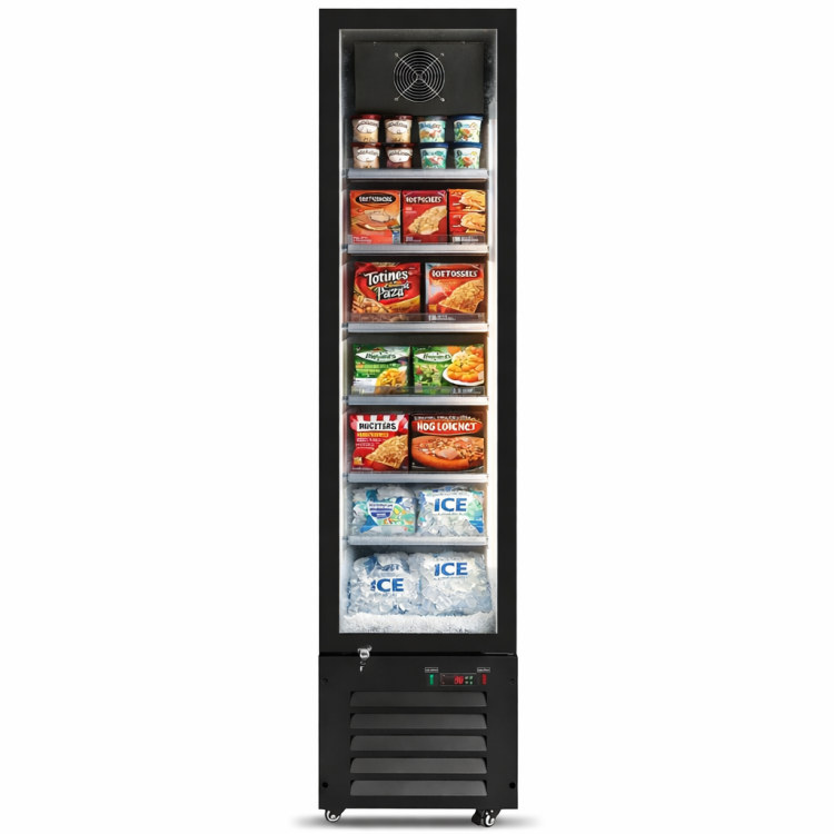 164L Single-Door Commercial Freezer 420×485×1880 mm Black| CaterEq CELKL216
