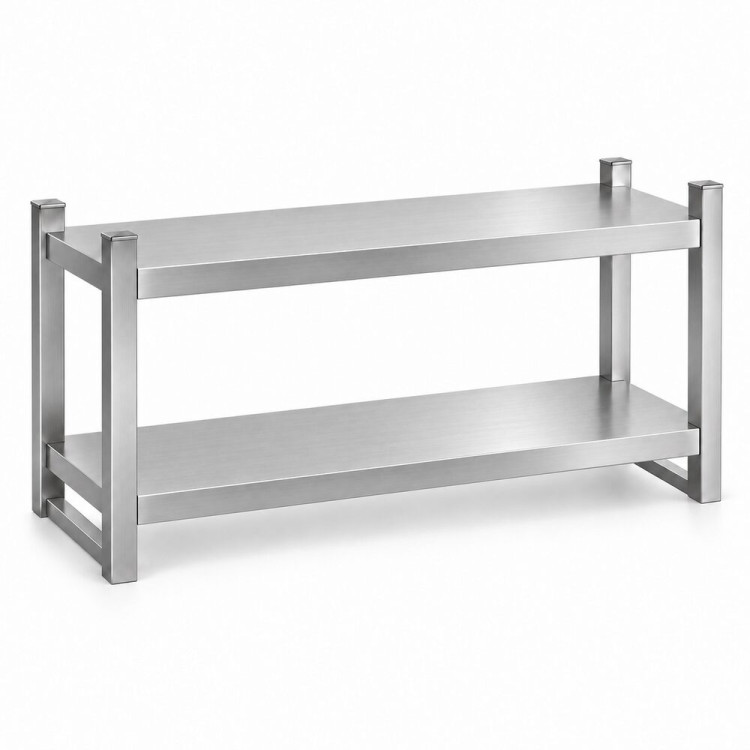 Double Tier Overshelf with Square Tubing Stainless Steel 900x280x600mm | CaterEq CEQNH102 Double Tier Overshelf with Square Tubing Stainless Steel 900x280x600mm | CaterEq CEQNH102
