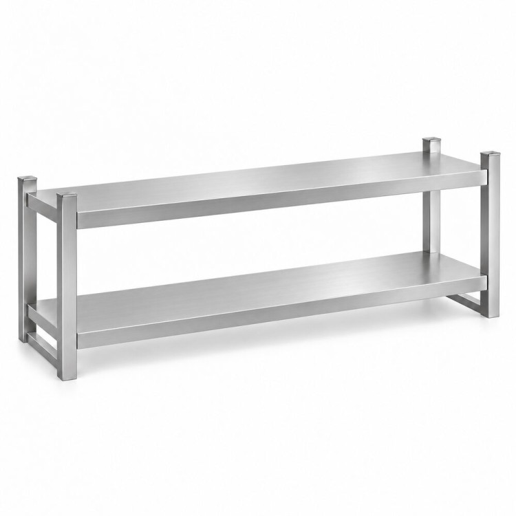 Double Tier Overshelf with Square Tubing Stainless Steel 1500x280x600mm | CaterEq CEQNH106 Double Tier Overshelf with Square Tubing Stainless Steel 1500x280x600mm | CaterEq CEQNH106