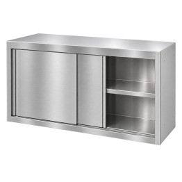 Commercial Stainless Steel Wall Cabinet with Sliding Doors and Inner Shelf 1000x400x650mm | CaterEq CEQNH902
