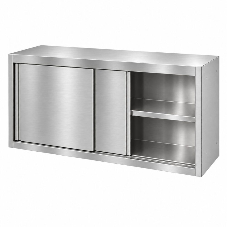 Commercial Stainless Steel Wall Cabinet with Sliding Doors and Inner Shelf 1200x400x650mm | CaterEq CEQNH904 Commercial Stainless Steel Wall Cabinet with Sliding Doors and Inner Shelf 1200x400x650mm | CaterEq CEQNH904
