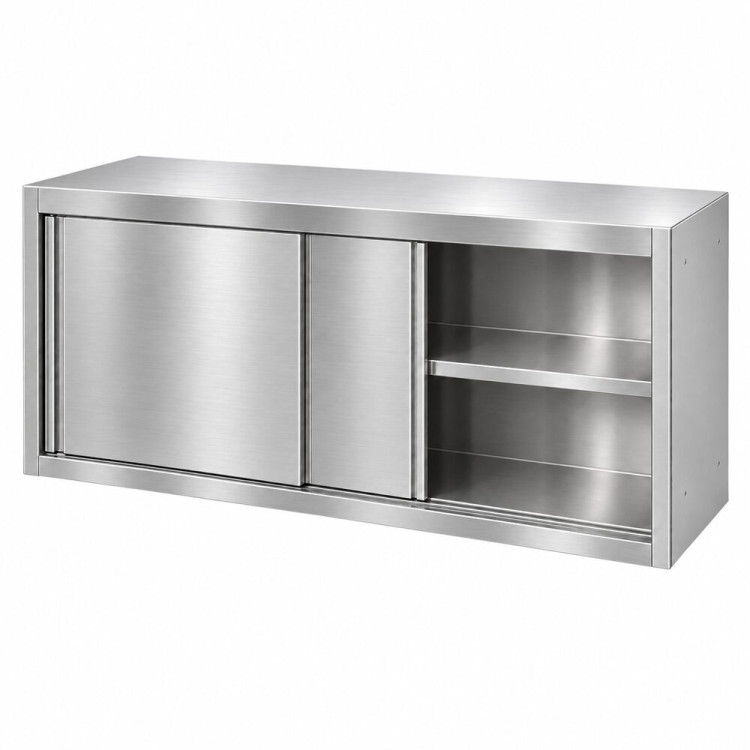 Commercial Stainless Steel Wall Cabinet with Sliding Doors and Inner Shelf 1500x400x650mm | CaterEq CEQNH906 Commercial Stainless Steel Wall Cabinet with Sliding Doors and Inner Shelf 1500x400x650mm | CaterEq CEQNH906