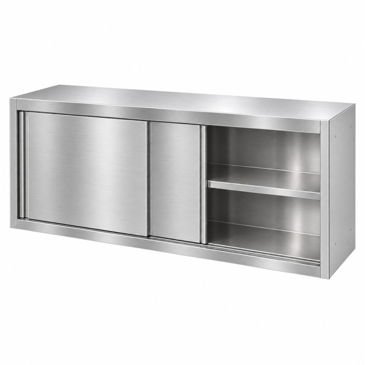 Commercial Stainless Steel Wall Cabinet with Sliding Doors and Inner Shelf 1800x400x650mm | CaterEq CEQNH908 Commercial Stainless Steel Wall Cabinet with Sliding Doors and Inner Shelf 1800x400x650mm | CaterEq CEQNH908