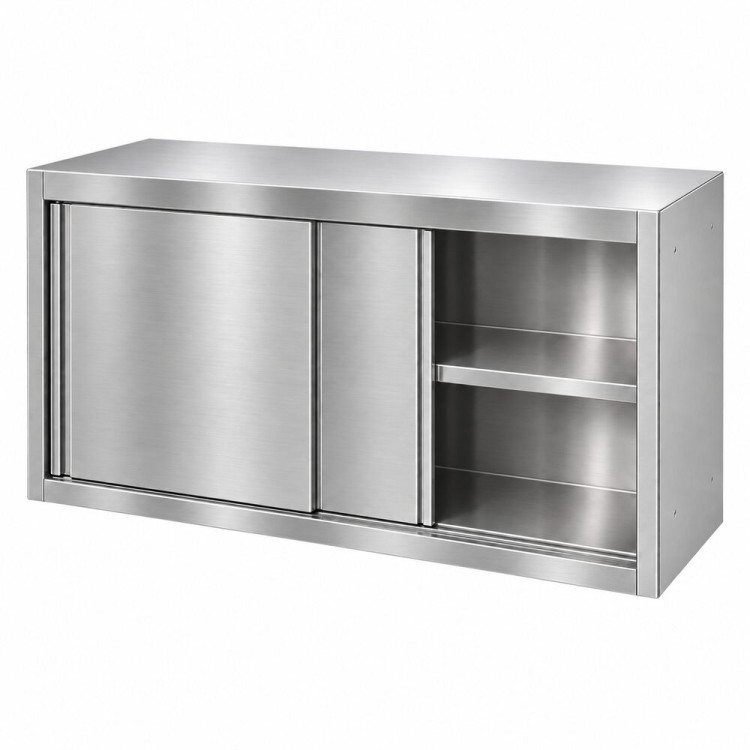 Commercial Stainless Steel Wall Cabinet with Sliding Doors and Inner Shelf 1000x500x650mm | CaterEq CEQNH910 Commercial Stainless Steel Wall Cabinet with Sliding Doors and Inner Shelf 1000x500x650mm | CaterEq CEQNH910