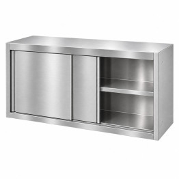 Commercial Stainless Steel Wall Cabinet with Sliding Doors and Inner Shelf 1200x500x650mm | CaterEq CEQNH912