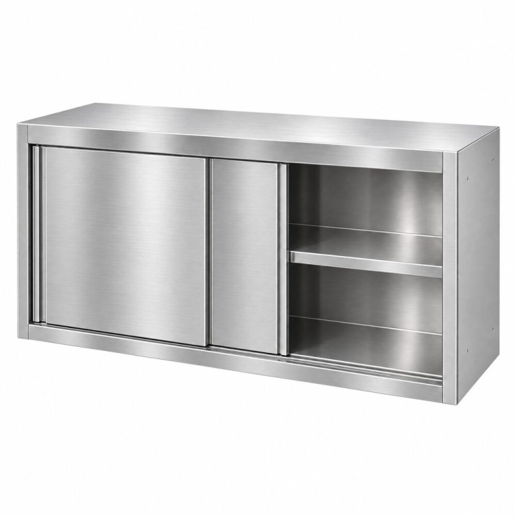 Commercial Stainless Steel Wall Cabinet with Sliding Doors and Inner Shelf 1200x500x650mm | CaterEq CEQNH912 Commercial Stainless Steel Wall Cabinet with Sliding Doors and Inner Shelf 1200x500x650mm | CaterEq CEQNH912