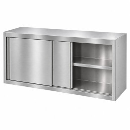 Commercial Stainless Steel Wall Cabinet with Sliding Doors and Inner Shelf 1500x500x650mm | CaterEq CEQNH914