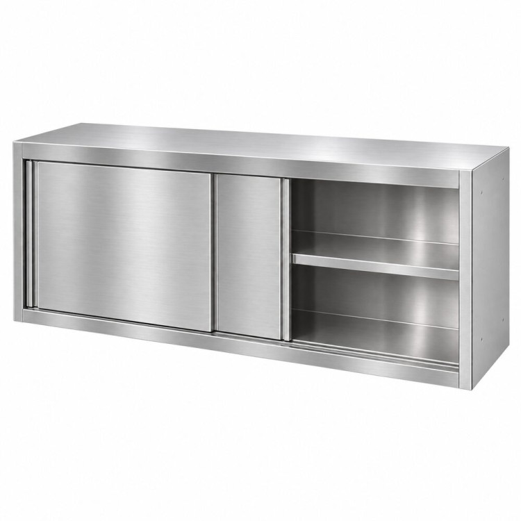 Commercial Stainless Steel Wall Cabinet with Sliding Doors and Inner Shelf 1800x500x650mm | CaterEq CEQNH916 Commercial Stainless Steel Wall Cabinet with Sliding Doors and Inner Shelf 1800x500x650mm | CaterEq CEQNH916